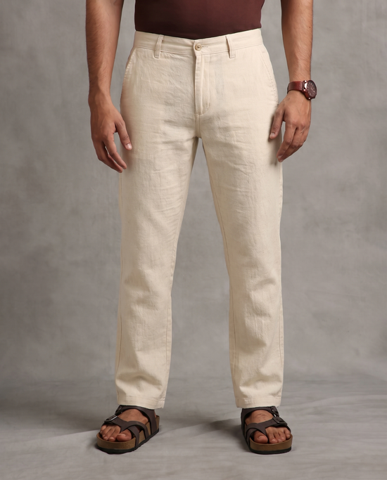 Beige Linen Pants