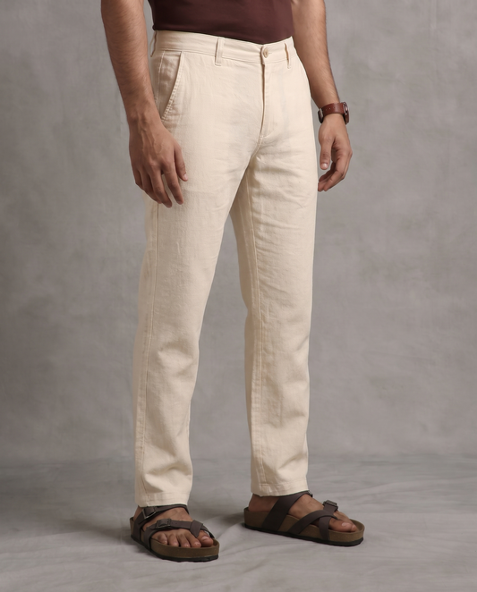 Beige Linen Pants