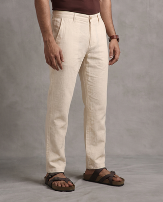 Beige Linen Pants