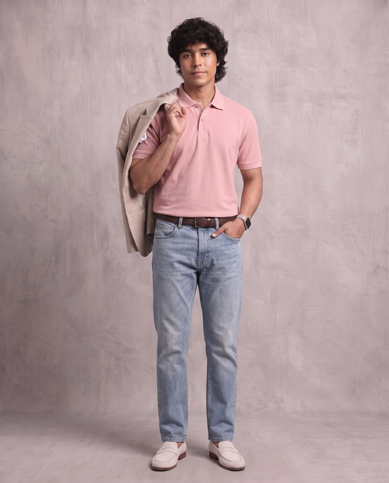 Blush Pique Polo
