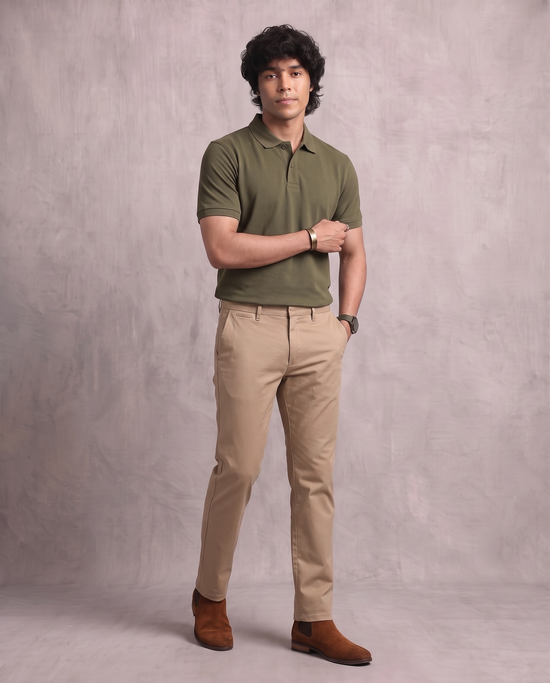 Olive Pique Polo
