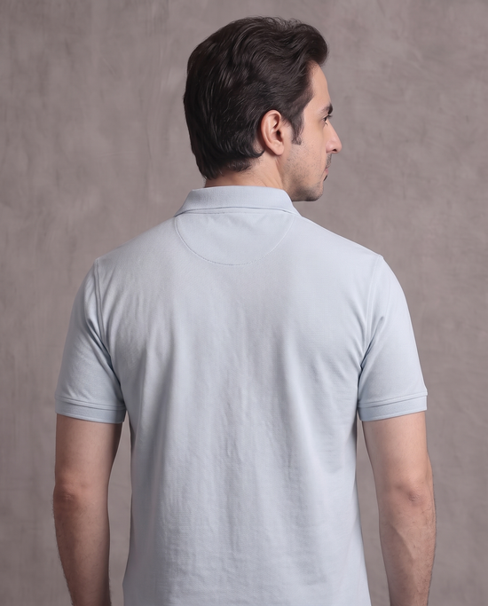 Sky Blue Pique Polo