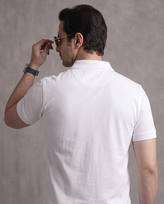 White Pique Polo