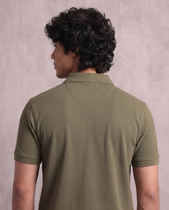 Olive Pique Polo