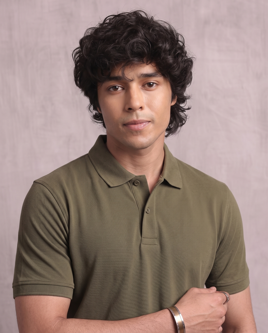 Olive Pique Polo