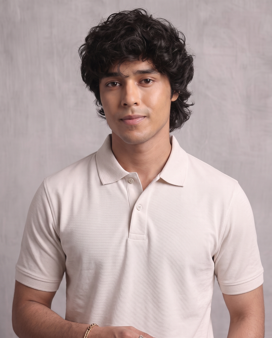 Ecru Pique Polo