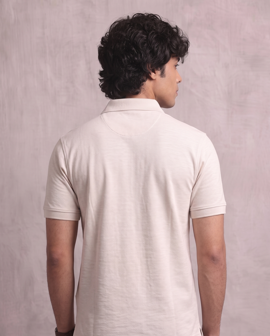 Ecru Pique Polo