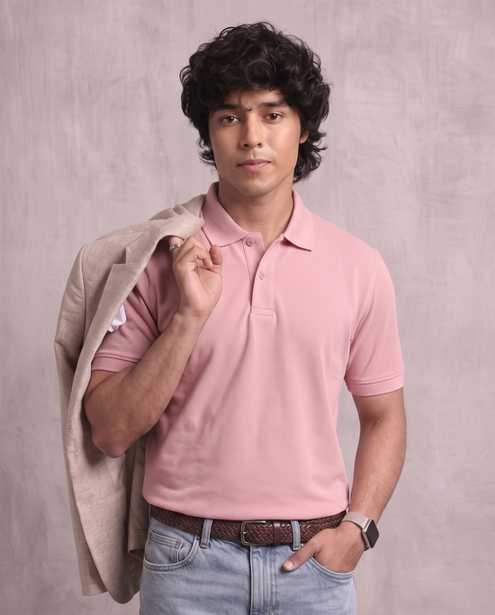 Blush Pique Polo