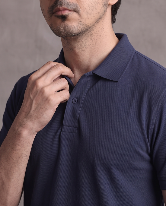 Navy Pique Polo