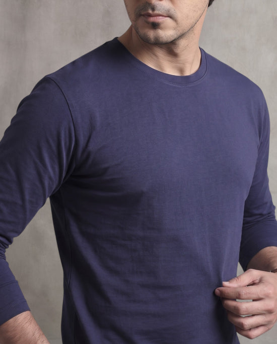Denim Blue Heavyweight Full Sleeve T-Shirt