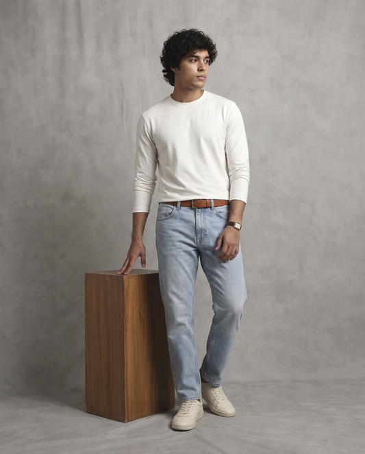 White Heavyweight Full Sleeve T-Shirt
