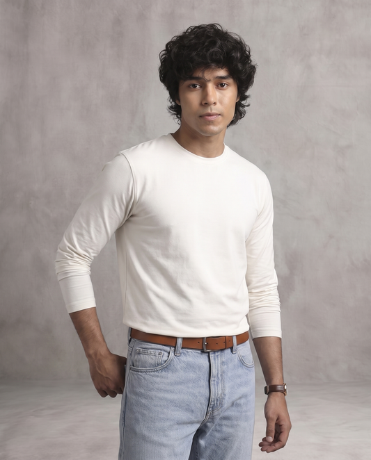 White Heavyweight Full Sleeve T-Shirt