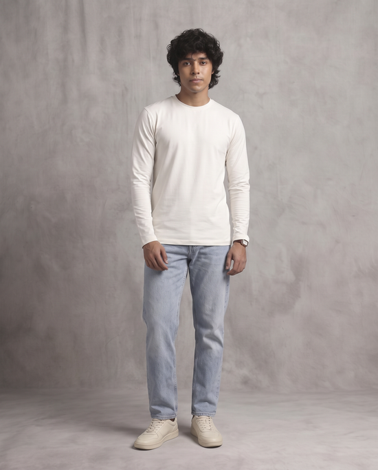 White Heavyweight Full Sleeve T-Shirt