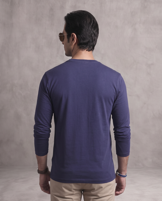 Denim Blue Heavyweight Full Sleeve T-Shirt