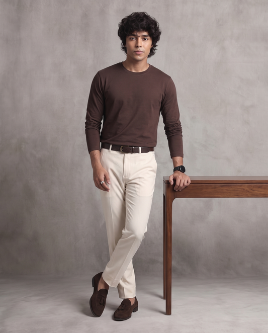 Brown Heavyweight Full Sleeve T-Shirt
