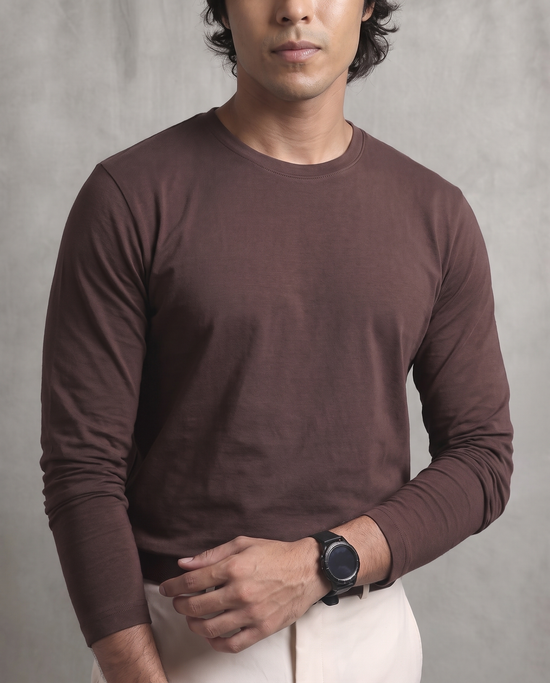 Brown Heavyweight Full Sleeve T-Shirt