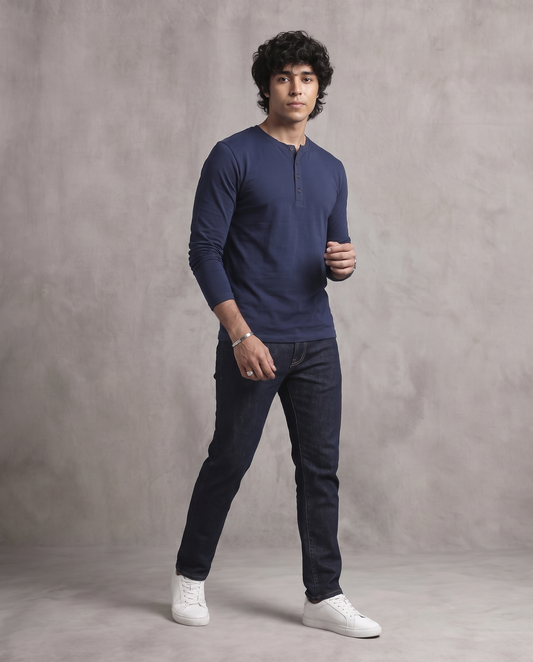 Blue Full Sleeve Henley