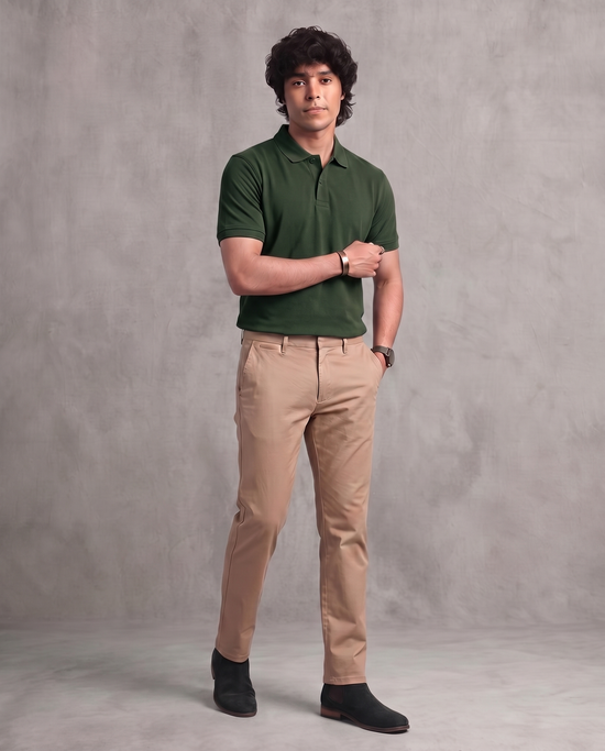 Olive Pique Polo