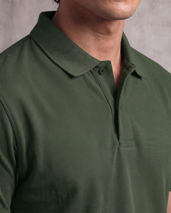 Olive Pique Polo