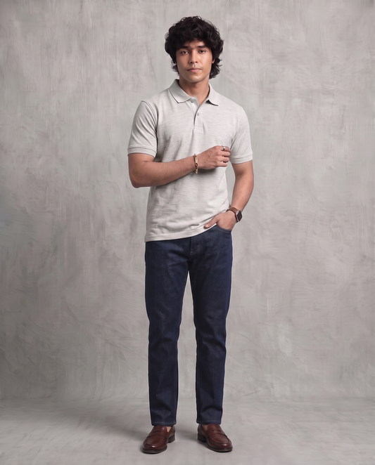 Ecru Pique Polo