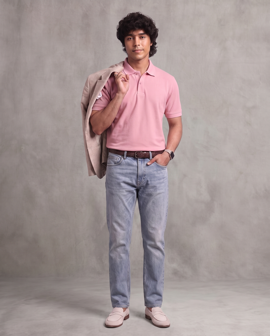 Blush Pique Polo