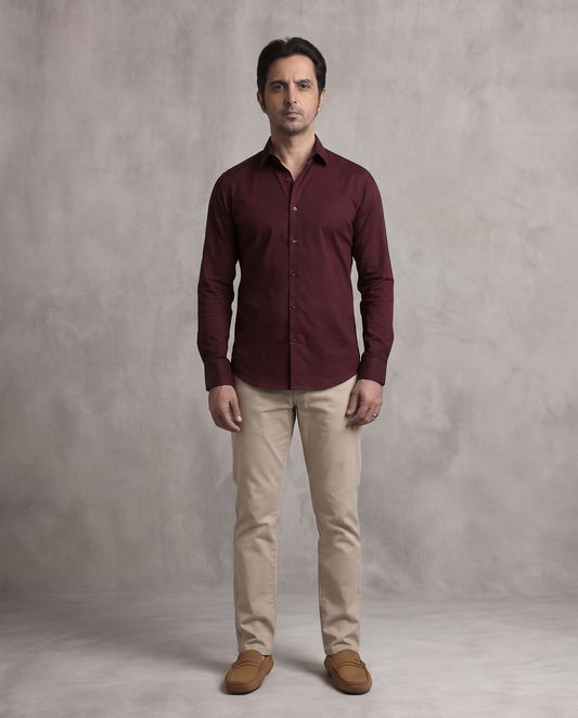 Maroon Slim Fit Shirt
