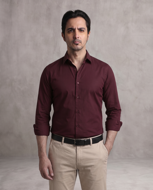 Maroon Slim Fit Shirt