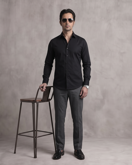 Black Slim Fit Shirt