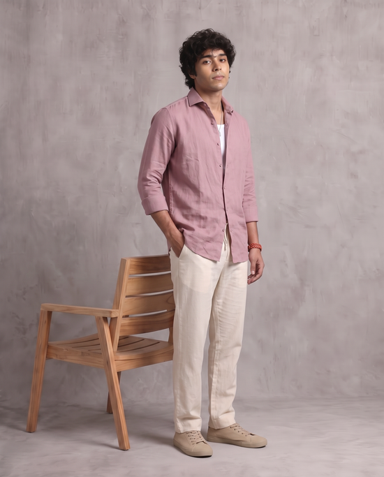 Dusty Pink Linen Blend Shirt