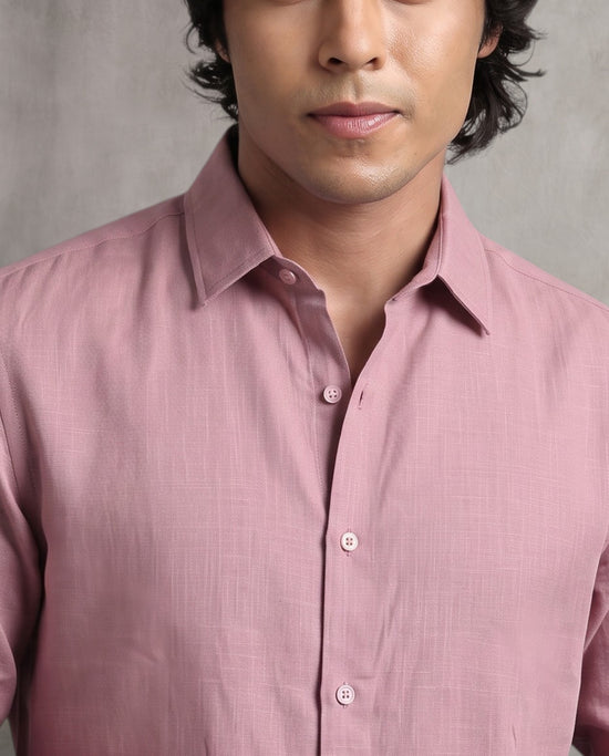 Dusty Pink Linen Blend Shirt