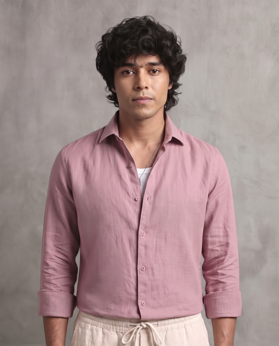 Dusty Pink Linen Blend Shirt