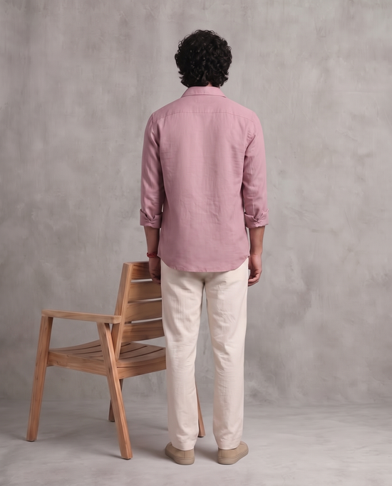 Dusty Pink Linen Blend Shirt