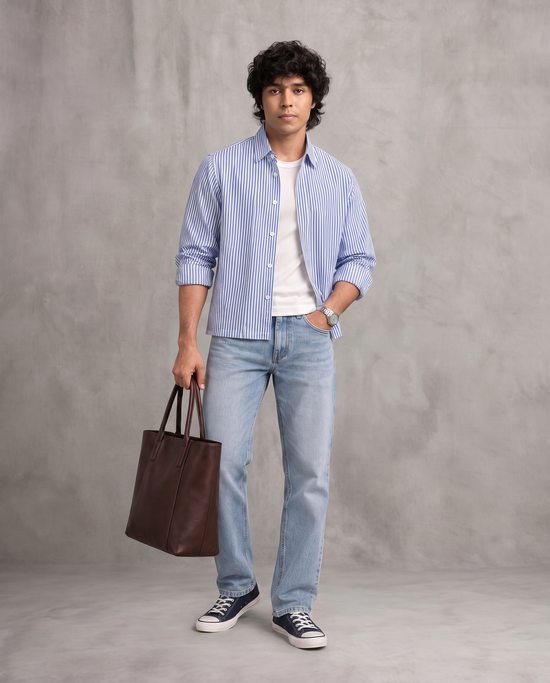 Blue Stripe Boxy Shirt