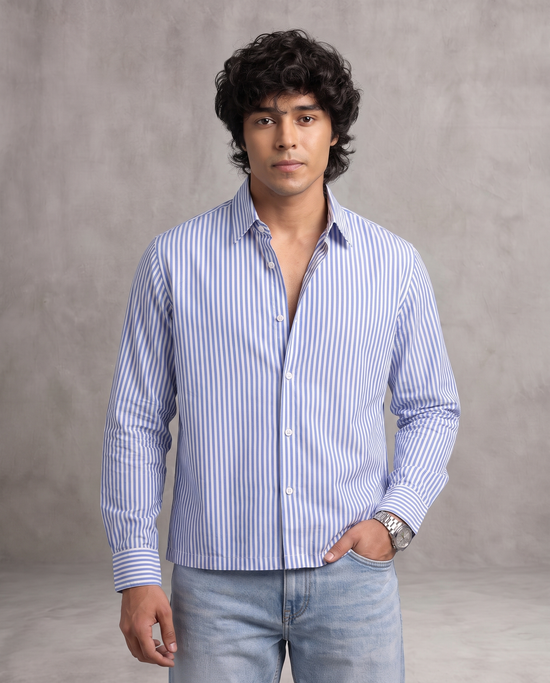 Blue Stripe Boxy Shirt