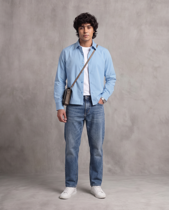 Sky Blue Boxy Shirt
