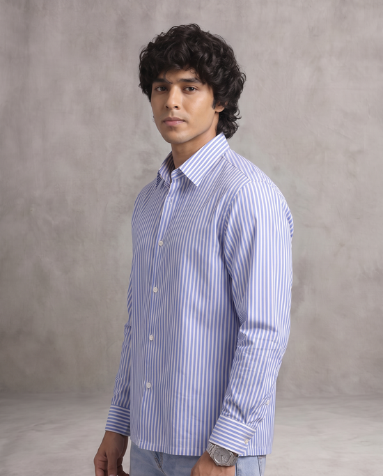 Blue Stripe Boxy Shirt