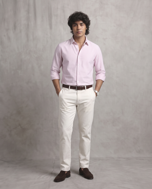 Pink Thin Stripe Oxford Shirt