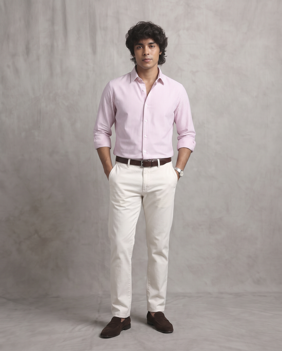 Pink Thin Stripe Oxford Shirt