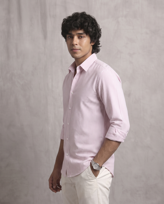 Pink Thin Stripe Oxford Shirt