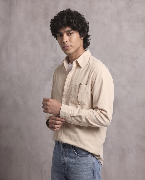 Beige Corduroy Shirt