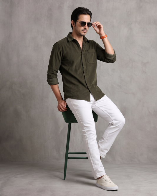 Olive Corduroy Shirt