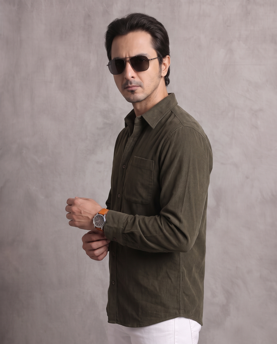 Olive Corduroy Shirt