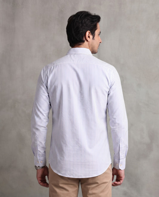 Blue Thin Stripe Oxford Shirt