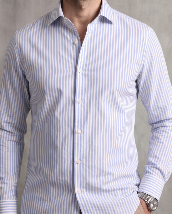 Blue Thin Stripe Oxford Shirt