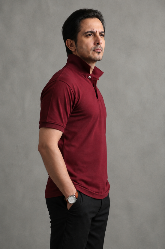 Maroon Pique Polo