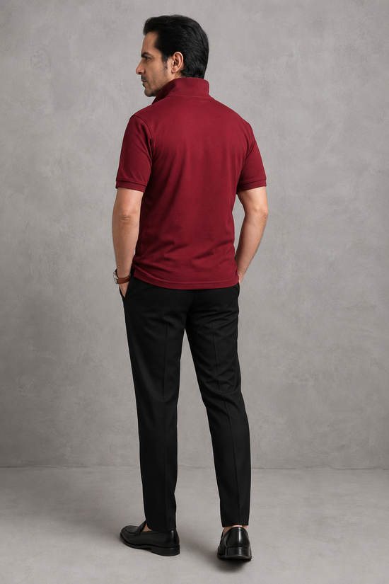 Maroon Pique Polo