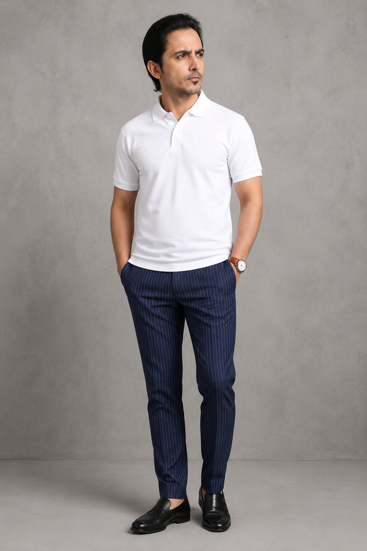White Pique Polo
