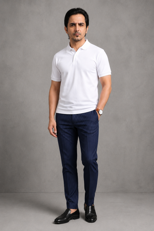 White Pique Polo