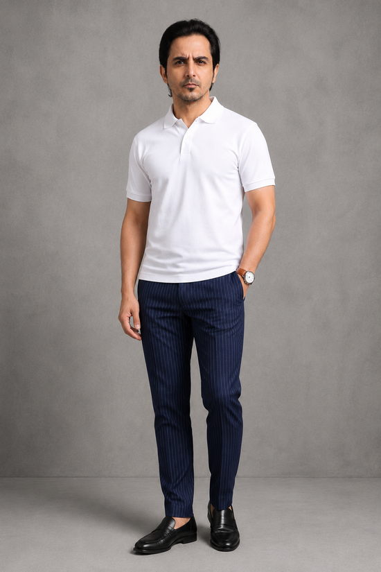 White Pique Polo